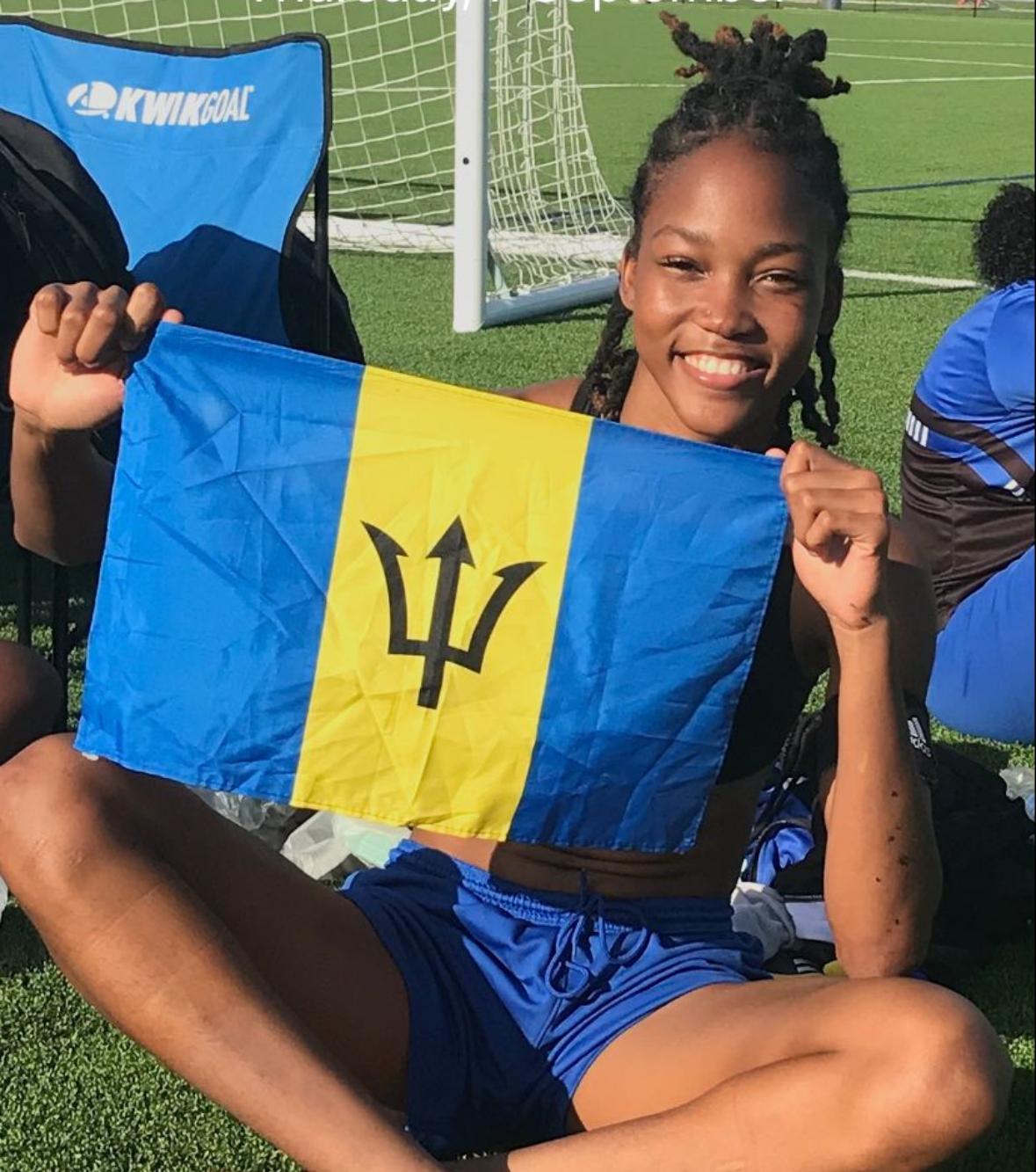 Acacia Small with Barbados flag